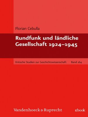 cover image of Rundfunk und ländliche Gesellschaft 1924–1945